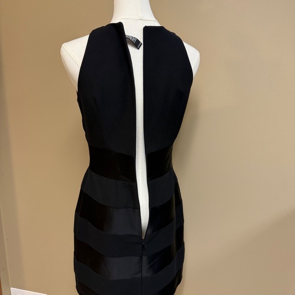 Laundry by Shelli Segal Black Halter Neck Striped Sheath Dress vintage 1995 - Picture 6 of 13